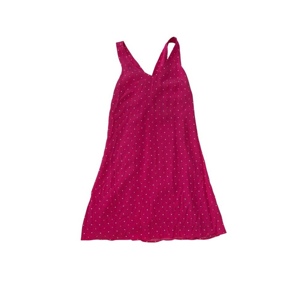 NWT Loft Petites Pink Polka Dot Sleeveless Dress Crossback Design SP 1767